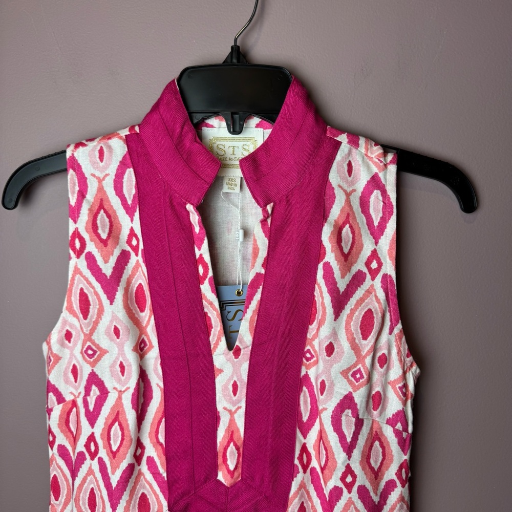 NWT STS Sail to Sable Pink Ikat Dress Classic Tunic - Picture 4 of 11